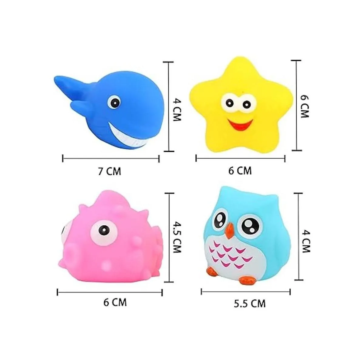 Juguetes para el baño 8 piezas de iluminación de goma_6