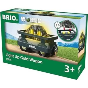 BRIO World 33896 Light Up Gold Wagon Juguete de vagón_5