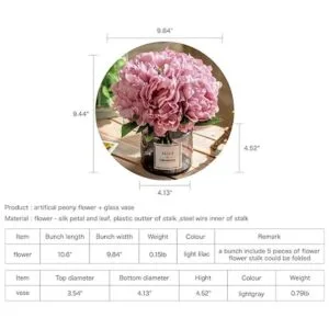 Billibobbi Flores artificiales con jarrón flores de_3