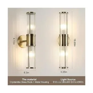 Lámpara de pared de cristal para interiores bronce_3