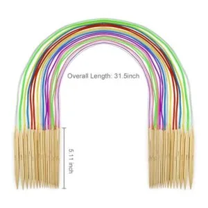 Juego de 18 pares de agujas de tejer de bambú agujas_6