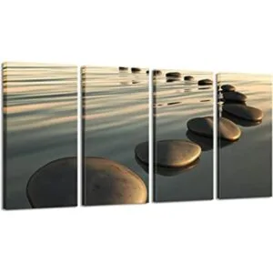 LevvArts Lienzo Zen grande para pared diseño de piedra_1