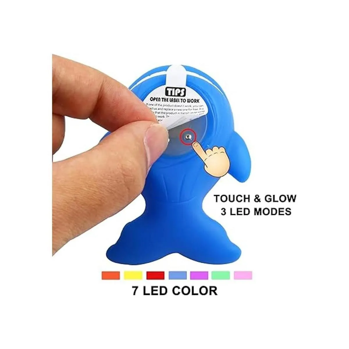 Juguetes para el baño 8 piezas de iluminación de goma_4