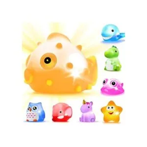 Juguetes para el baño 8 piezas de iluminación de goma_1