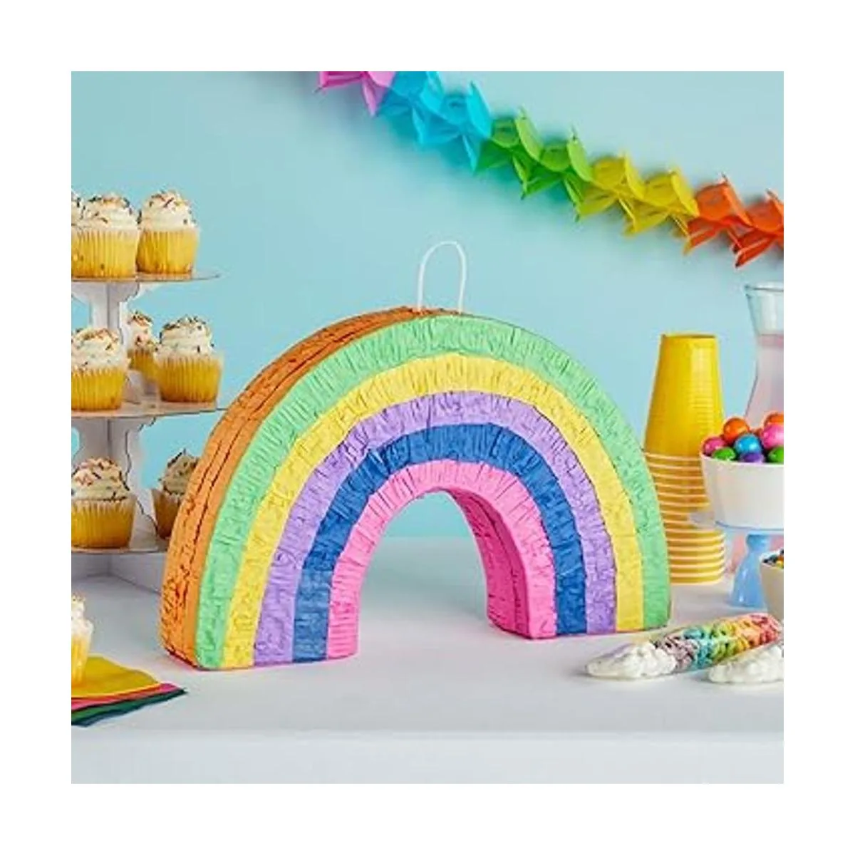 Pinata arcoíris para decoraciones de fiesta de cumpleaños_2