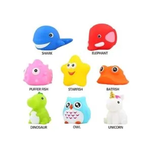 Juguetes para el baño 8 piezas de iluminación de goma_5