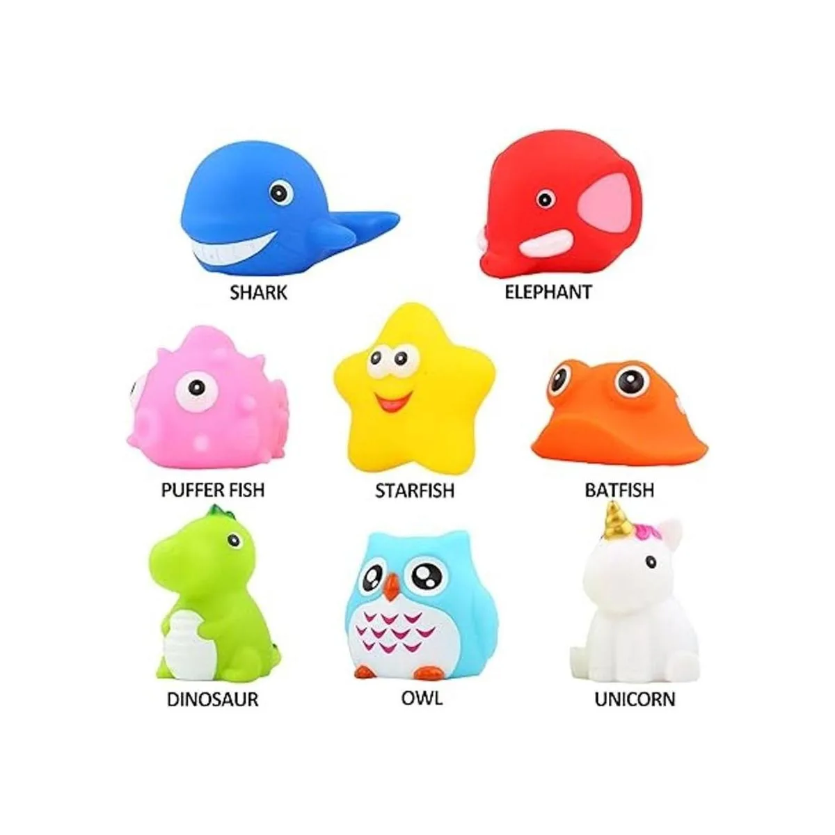 Juguetes para el baño 8 piezas de iluminación de goma_5