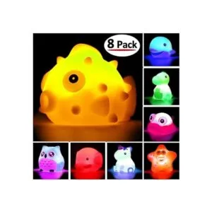 Juguetes para el baño 8 piezas de iluminación de goma_3