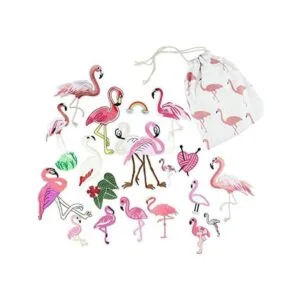 Parches de flamenco rosa para coser o planchar para jeans_1