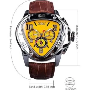Jaragar Reloj de pulsera mecánico automático dorado para_6
