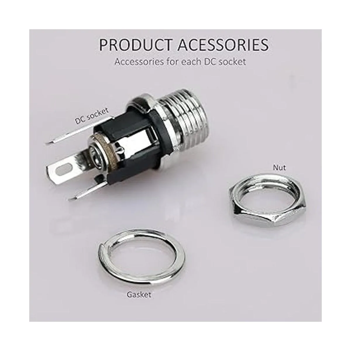 DIYhz 0.098 in DC Power Jack Socket montaje en panel DC_5