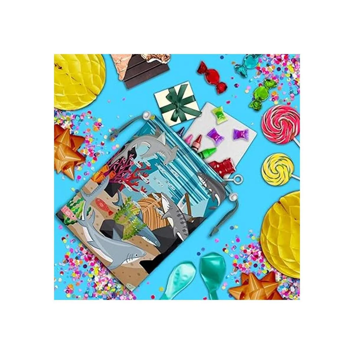 SHARK bolsas de cordón niños suministros para fiesta de_2