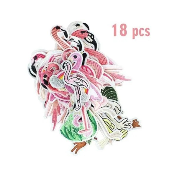 Parches de flamenco rosa para coser o planchar para jeans_4