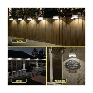 ROSHWEY Luces de canalón paquete de 6 luces solares para_4