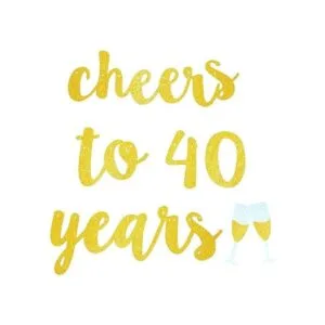 GOER Cheers to 40 years and Champagne Glasses Gold Glitter_4
