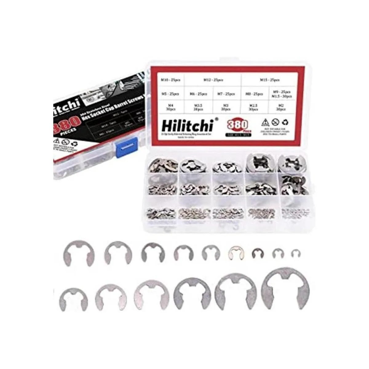 Hilitchi Juego de anillos de retención externos de acero_1