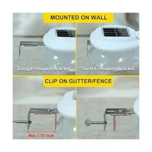 ROSHWEY Luces de canalón paquete de 6 luces solares para_6