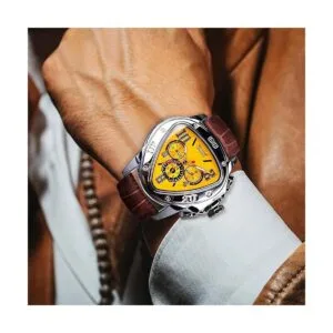 Jaragar Reloj de pulsera mecánico automático dorado para_3