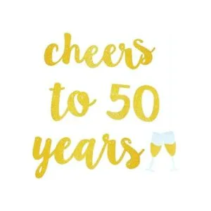 GOER Bandera de copas de champán con purpurina dorada_4