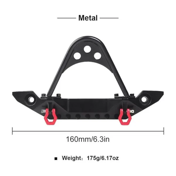 INJORA Parachoques delantero de metal RC con luz LED para_2