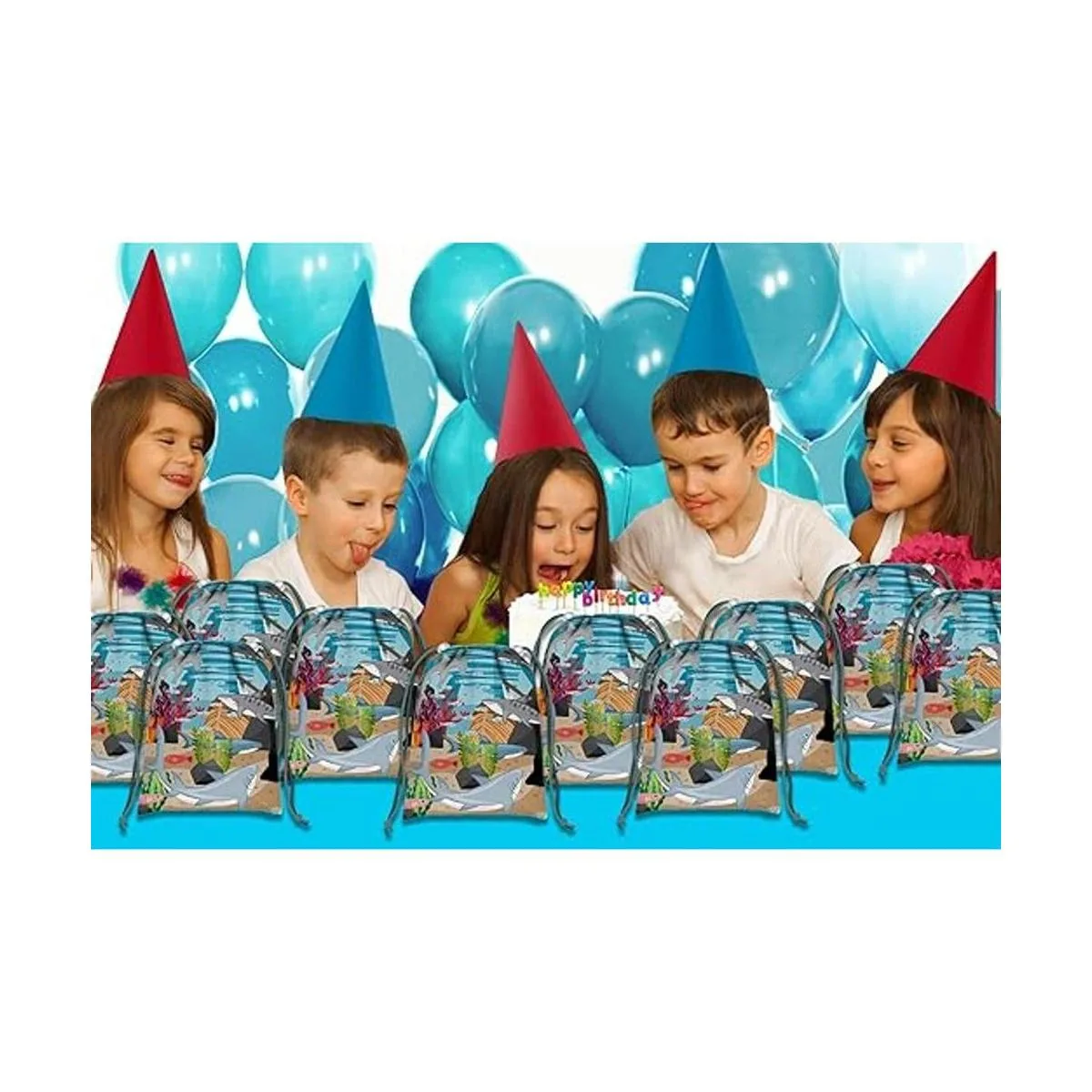 SHARK bolsas de cordón niños suministros para fiesta de_3