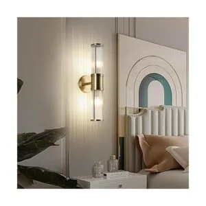 Lámpara de pared de cristal para interiores bronce_6