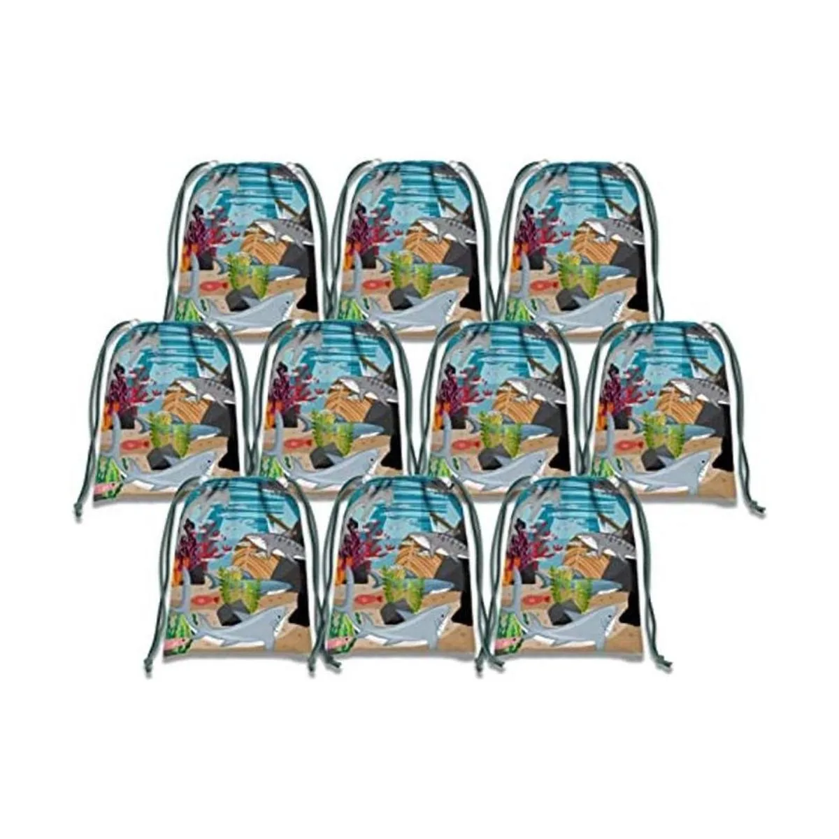 SHARK bolsas de cordón niños suministros para fiesta de_1