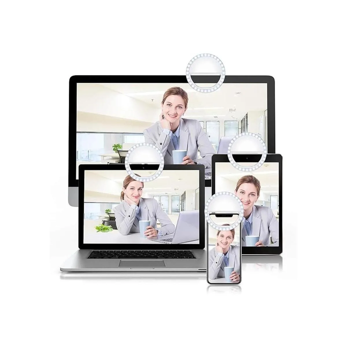 Meifigno Anillo de luz para selfie recargable con 36_5