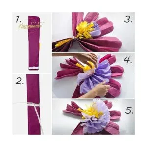 Nicrolandee Paquete de 6 flores de papel de seda grandes_4