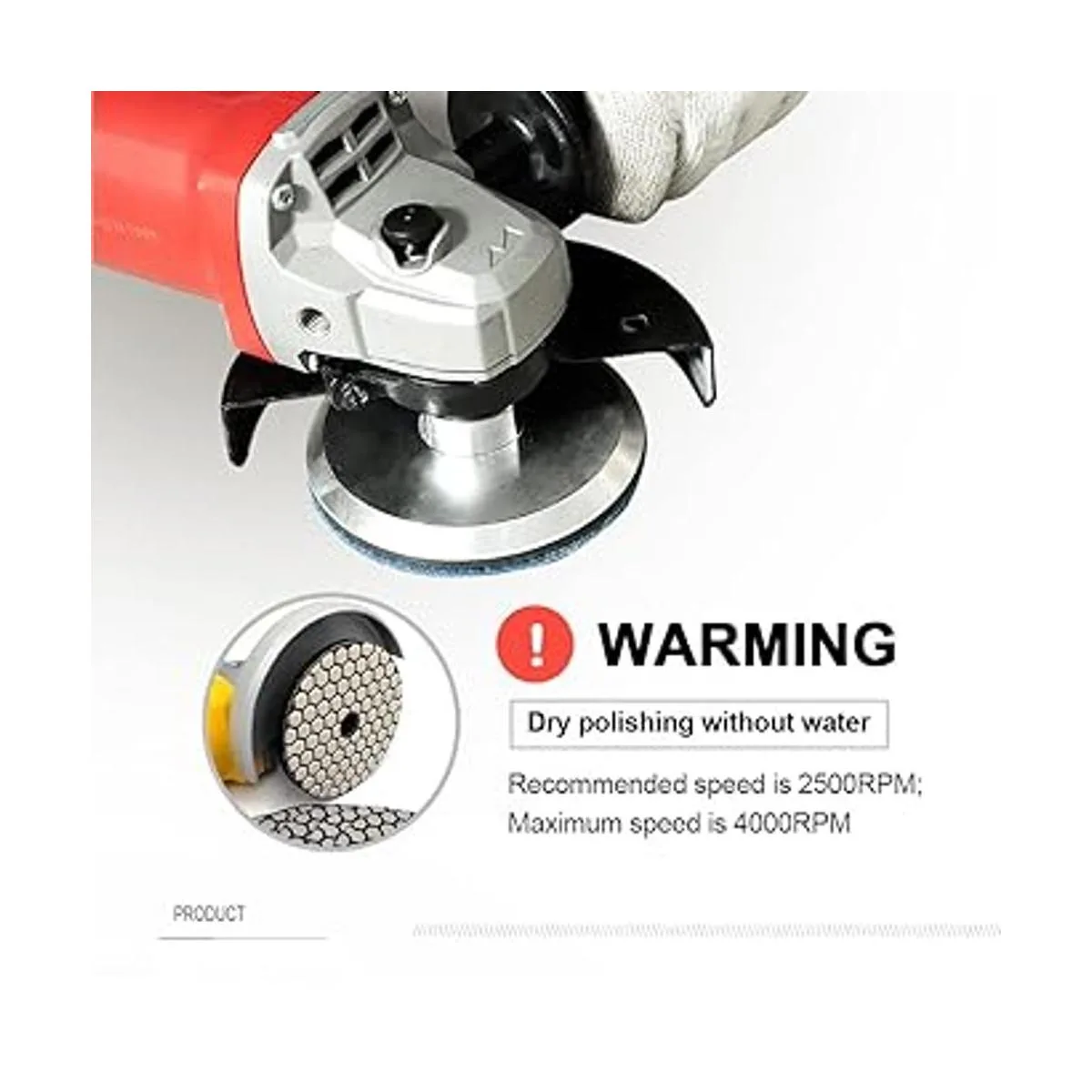 SHDIATOOL Almohadillas de pulido de diamante seco de 4_5