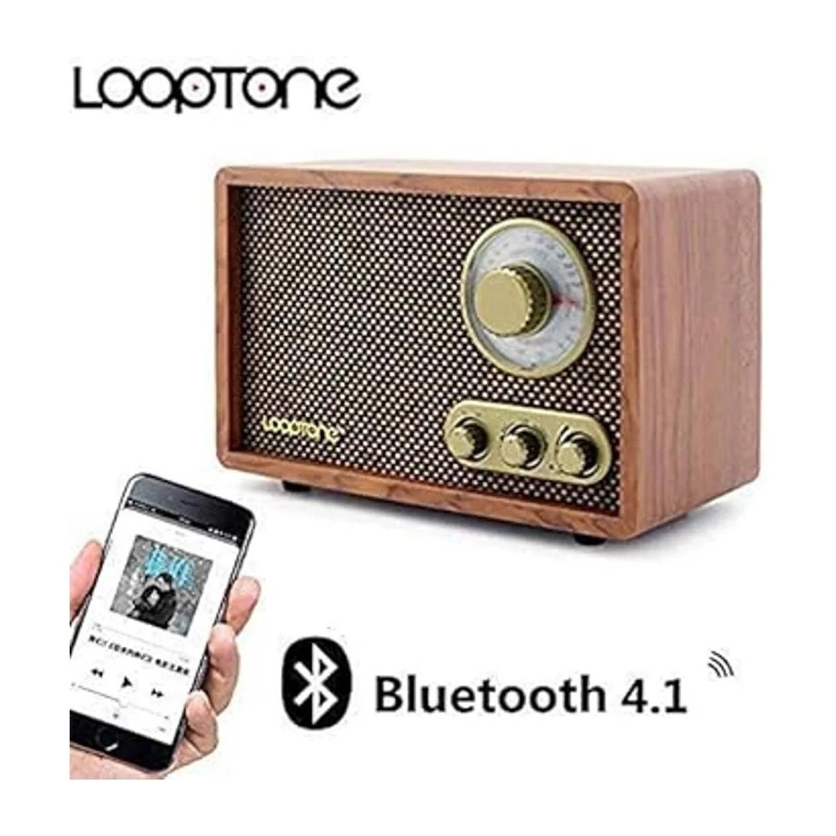 LoopTone AM FM Radio retro con altavoz Bluetooth radio de_2