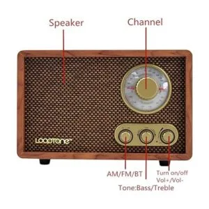 LoopTone AM FM Radio retro con altavoz Bluetooth radio de_4