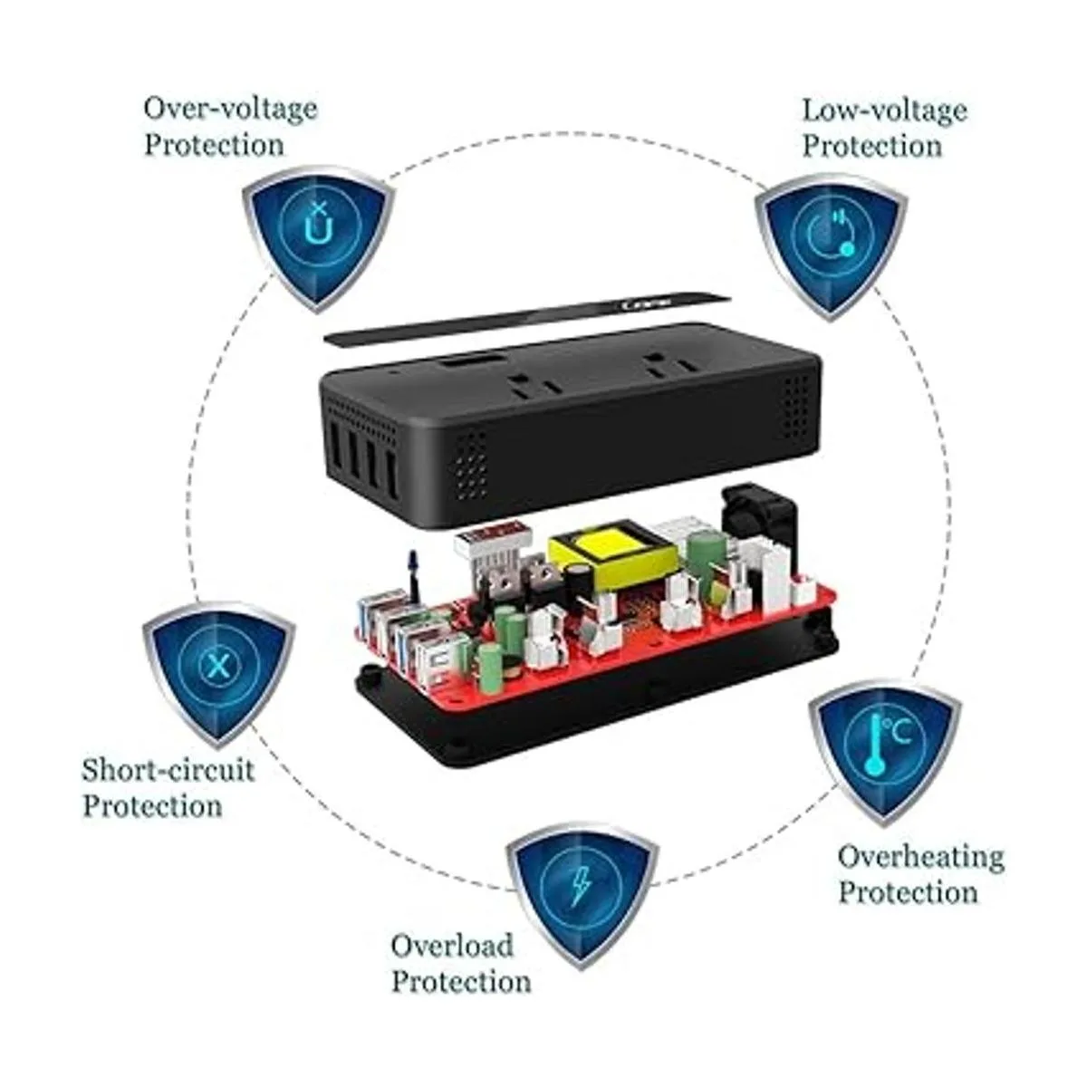 BMK Inversor de corriente para automóvil de 200 W CC de_2