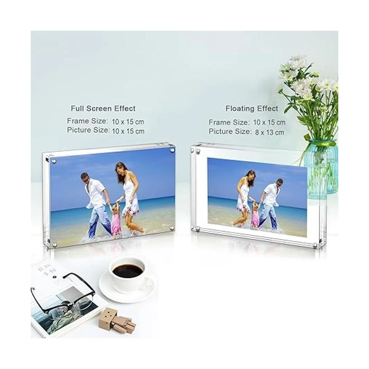 Marcos de fotos acrílicos juego de bloques transparentes_4