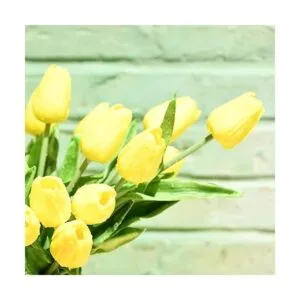 Mandys 20 flores artificiales de color amarillo flores_4