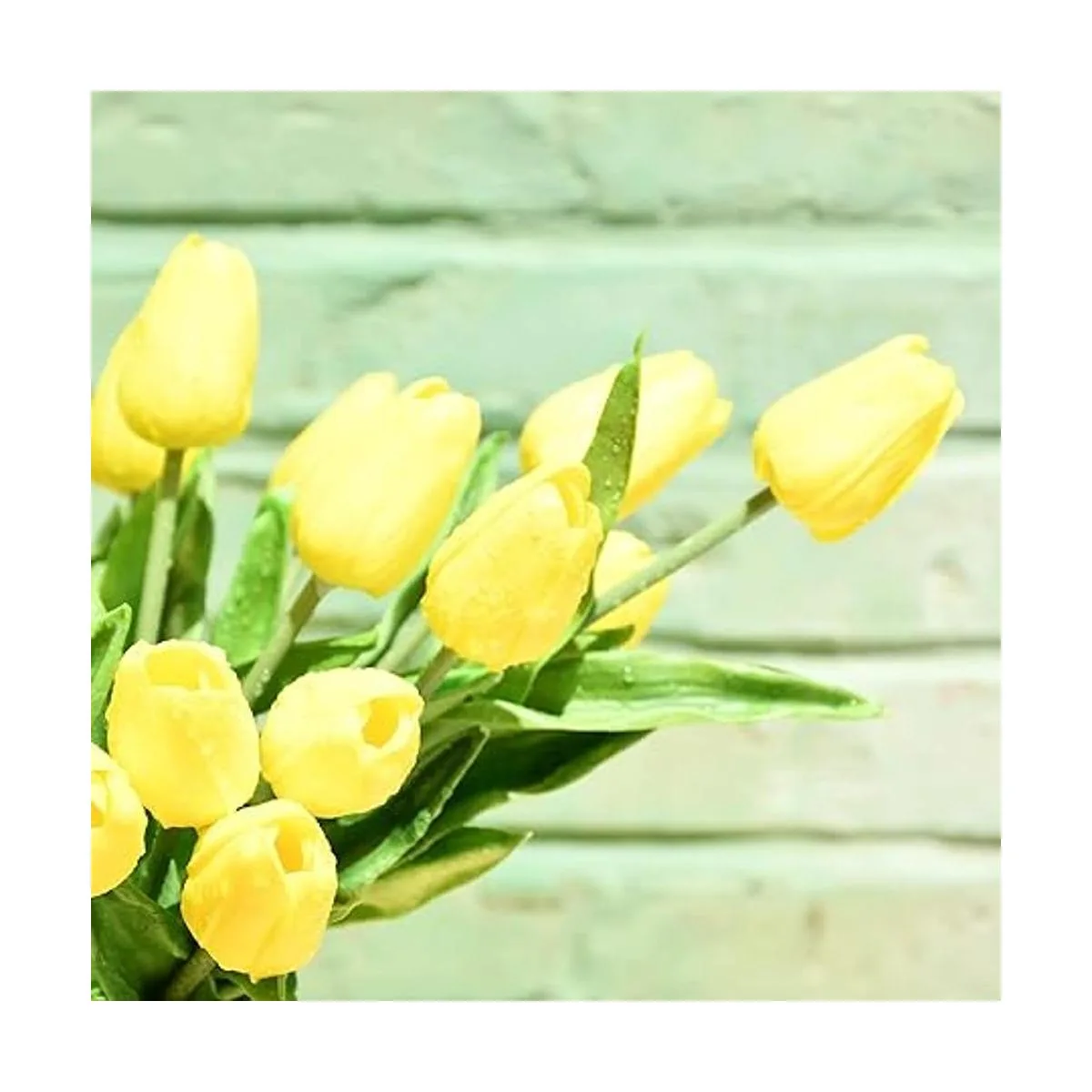 Mandys 20 flores artificiales de color amarillo flores_4