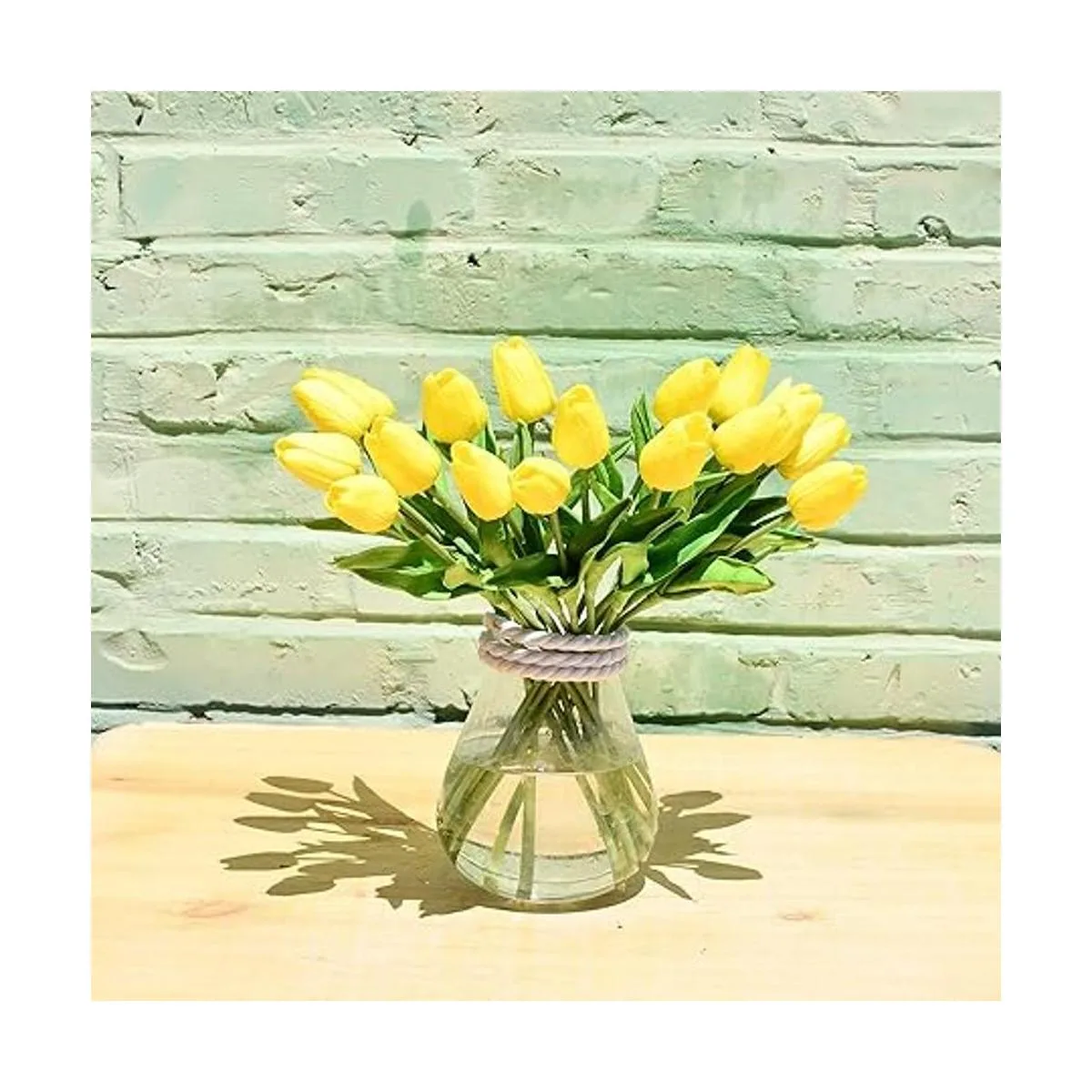 Mandys 20 flores artificiales de color amarillo flores_3