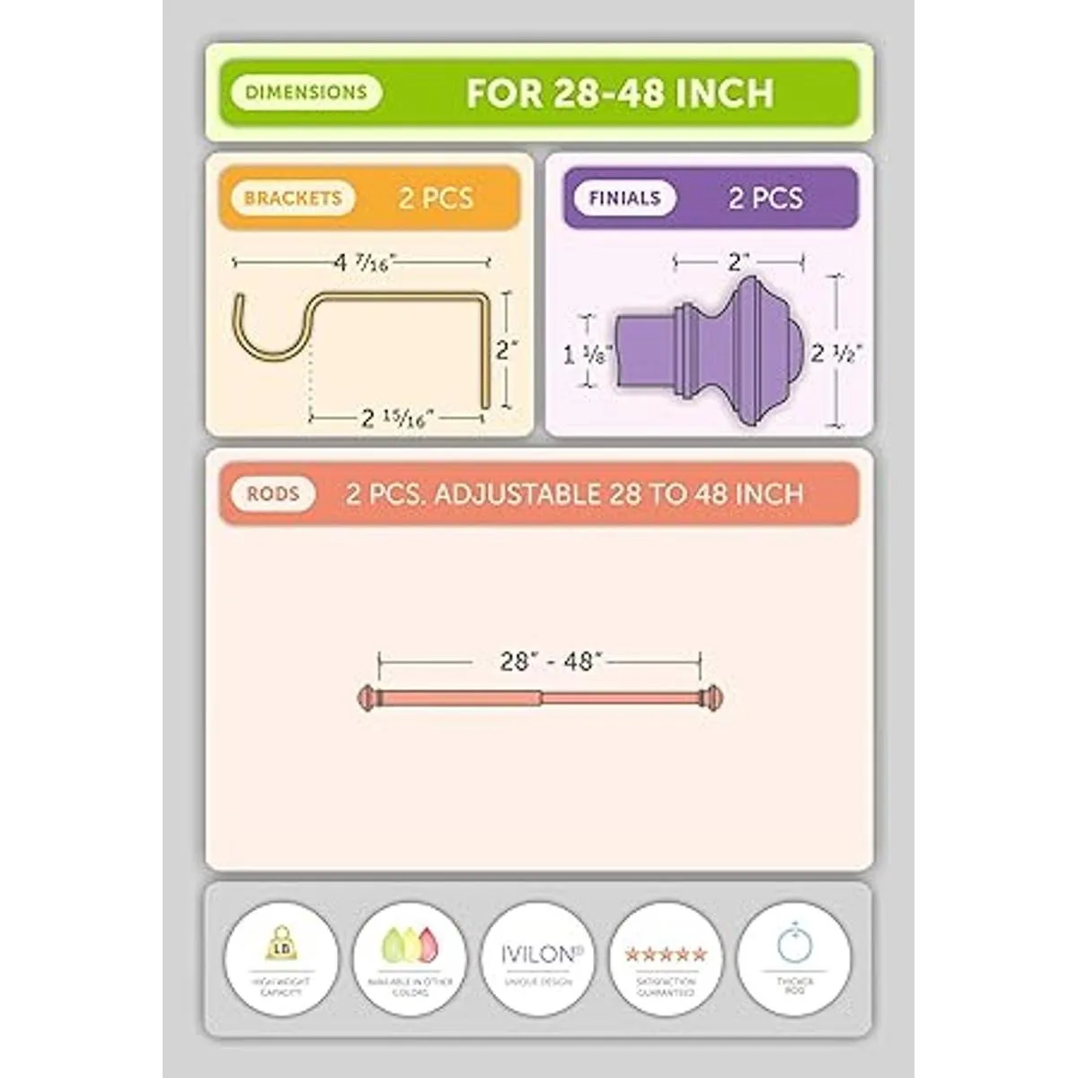 Ivilon Barra de cortina para tratamiento de ventana_5