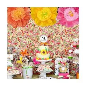 Nicrolandee Paquete de 6 flores de papel de seda grandes_2