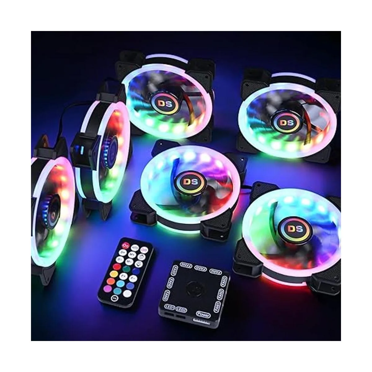DS Paquete de 6 ventiladores de refrigeración de PC RGB de_2