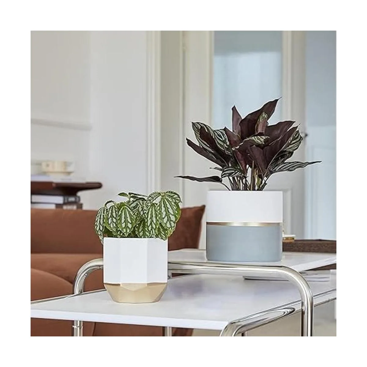 LA JOLIE MUSE Macetas de jardín de cerámica blanca de 6.7_3