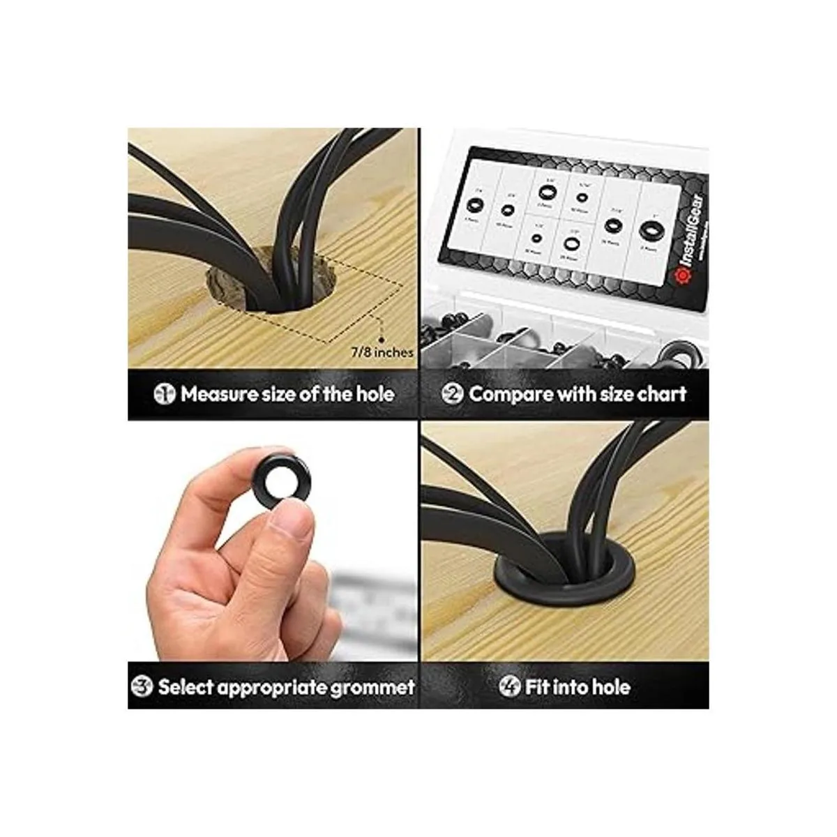 InstallGear Kit surtido de ojales de goma de 180 piezas 8_3