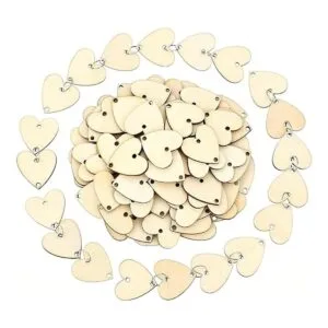 Bememo 100 unidades de discos de madera en forma de_4