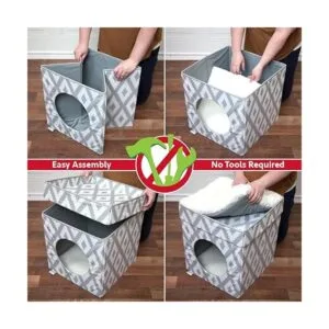 Kitty City Cama grande para gatos cubo apilable para_6