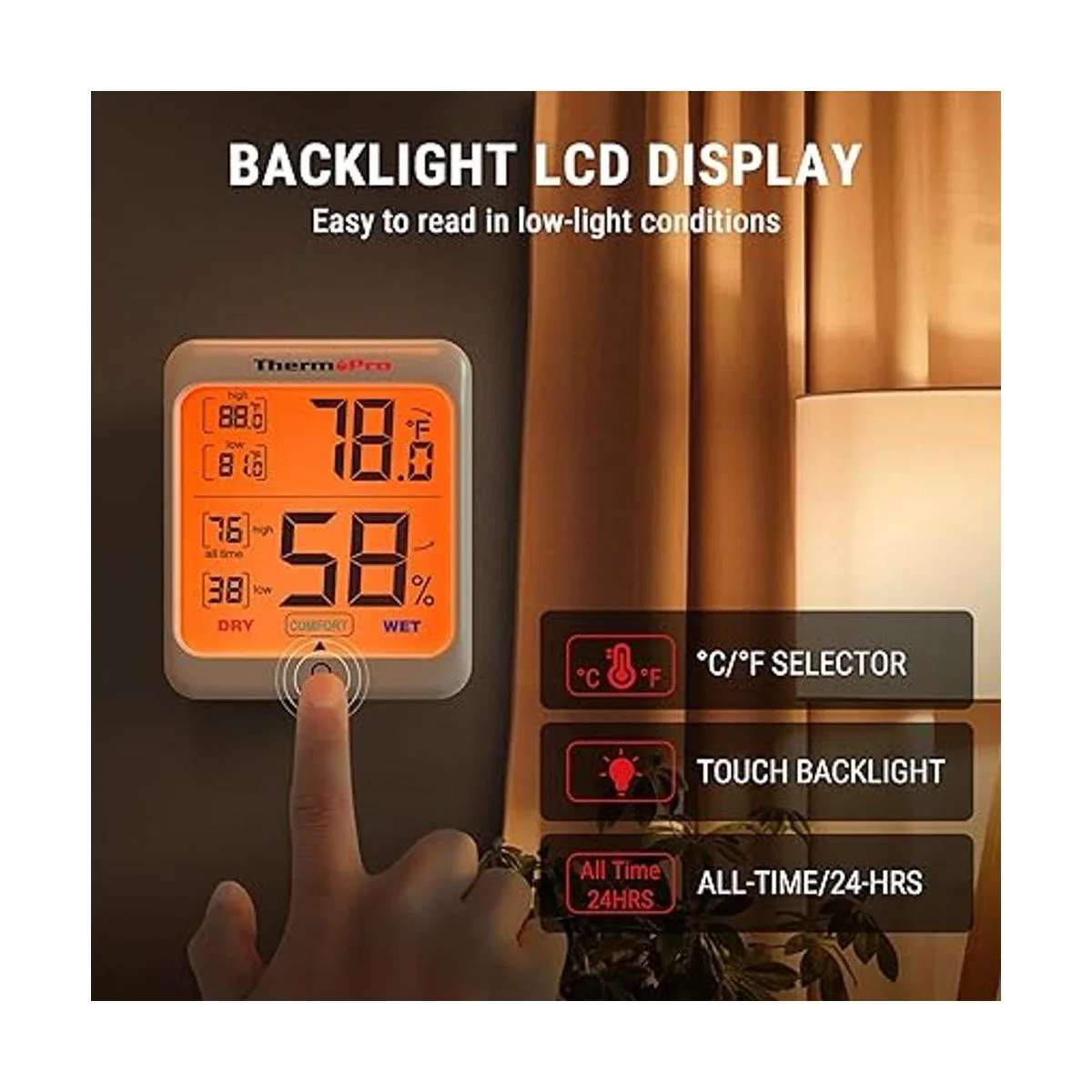 ThermoPro TP53 Termómetro digital para interiores y_4