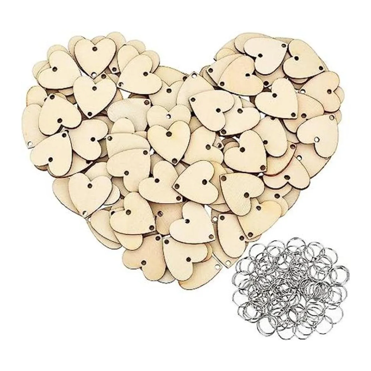 Bememo 100 unidades de discos de madera en forma de_1