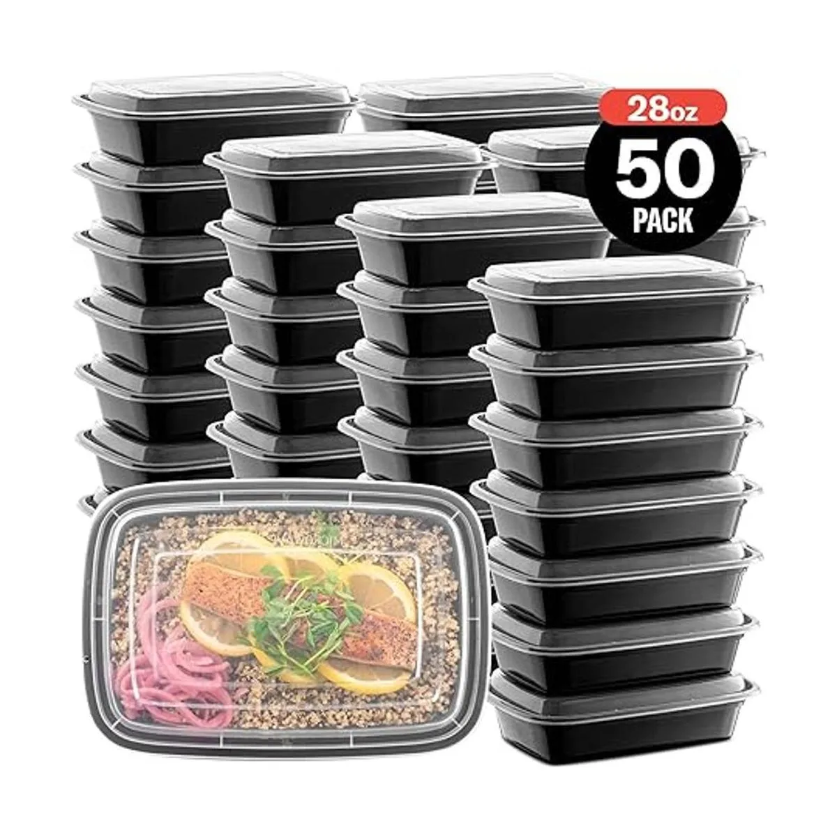 Recipientes de alimentos de plástico para microondas con_7