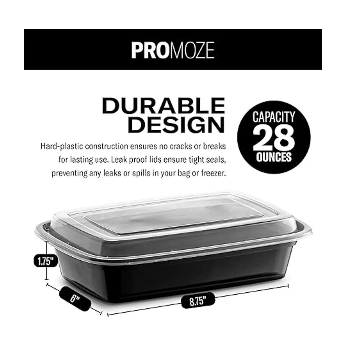 Recipientes de alimentos de plástico para microondas con_3