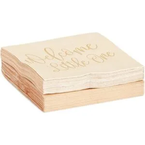 Paquete de 50 servilletas neutrales para baby shower_6
