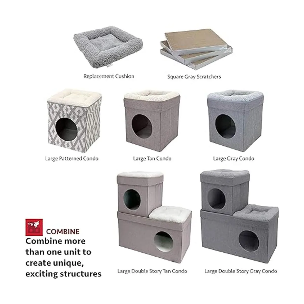 Kitty City Cama grande para gatos cubo apilable para_5